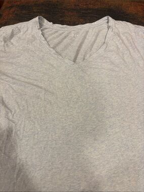 Style & Co. Heathered Light Blue V-Neck Tee